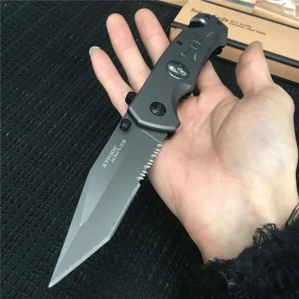 

Складной нож Skeleton POLICE Assisted Opening Flipper, тактические карманные ножи для выживания в кемпинге, EDC, охотничий инструмент