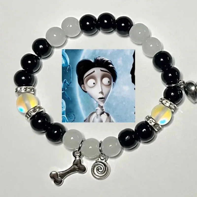 Handmade Corpse bride inspired matching bracelets Y2K Jewelry