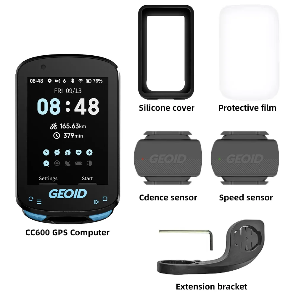 GEOID CC600 Kleurenscherm Fietscomputer Slimme navigatie GPS Draadloze fietssnelheidsmeter WIFI ANT+ 11 talen Fietsen Kilometerteller