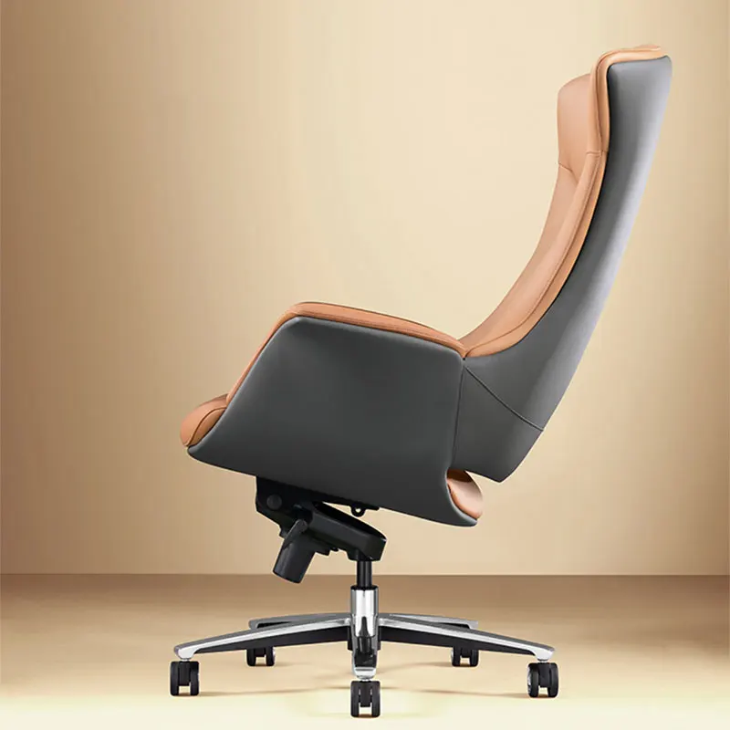 Light Luxury Executive Office Chair Leather High End Boss Ergonomic Swivel Manager Chair High Back  CEO Arm Chair