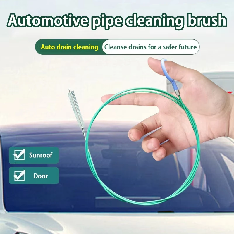 Drain Hole Cleaning Brush Flexible Car Drain Dredge Sunroof Cleaning Scrub Brush Tool Accessories Skylight Drain Pipe Brush