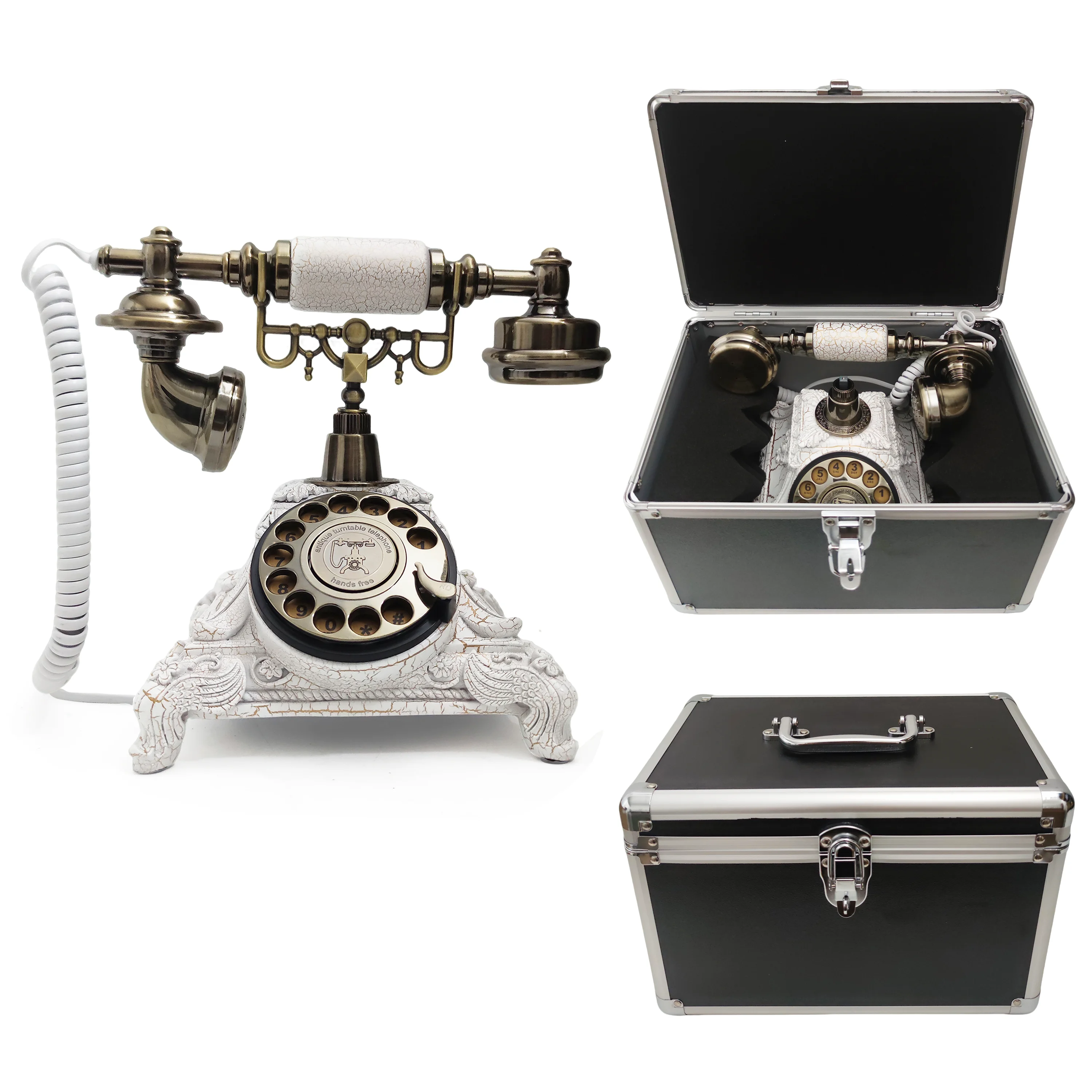 Audio antiek gastenboek telefoon retro roterende stijl audiobericht gastenboek telefoon stemrecorder vintage telefoon voor bruiloftsfeest