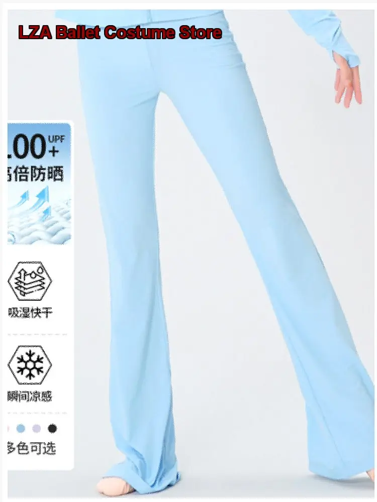 Children's Girls Dance Pants Practice Pants Bell Bottoms Sunscreen Pants Women's Sports Yoga Body Suit Kids