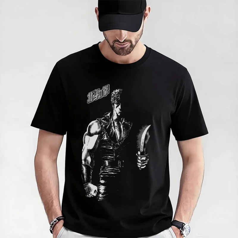 

0405 Manga Kenshiro Fist of the North Star Anime gift t shirt Hokuto no Ken printed Graphic tee Y2K clothes All size Tops S-6XL