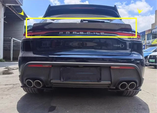 For Porsche Macan S T GTS 2022 2023 FRP/Real Carbon Fiber Rear Trunk Wing Lip Spoiler