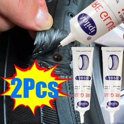 1/2Pcs Car Tire Repair Glue Liquid Strong Rubber Glues Black Wear-resistant Non-corrosive Adhesive Instant Bond Leather Tools