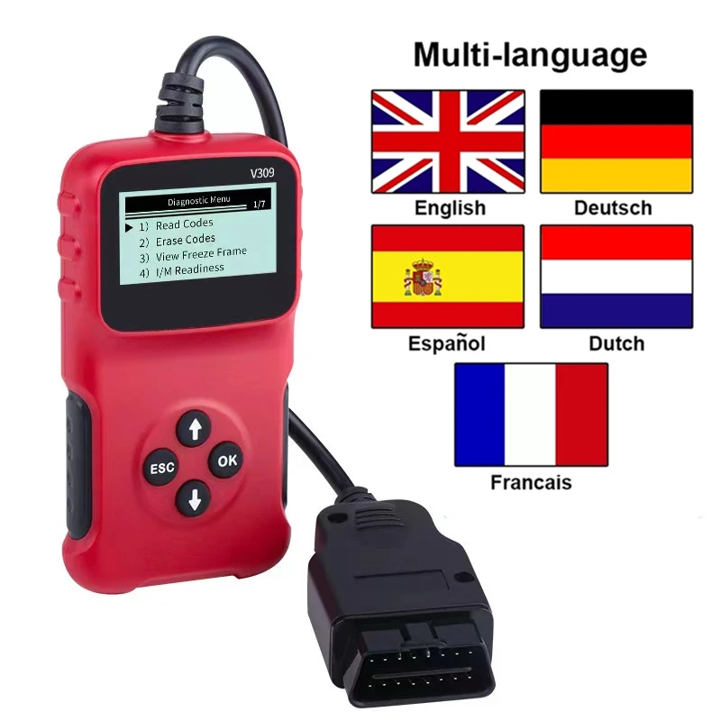 

Plug and Play Multi-Language V309 Code Reader Read/Clear Fault Code OBD2 OBDII / OBD 2 OBD2 Car Diagnostic Scanner Auto Tool