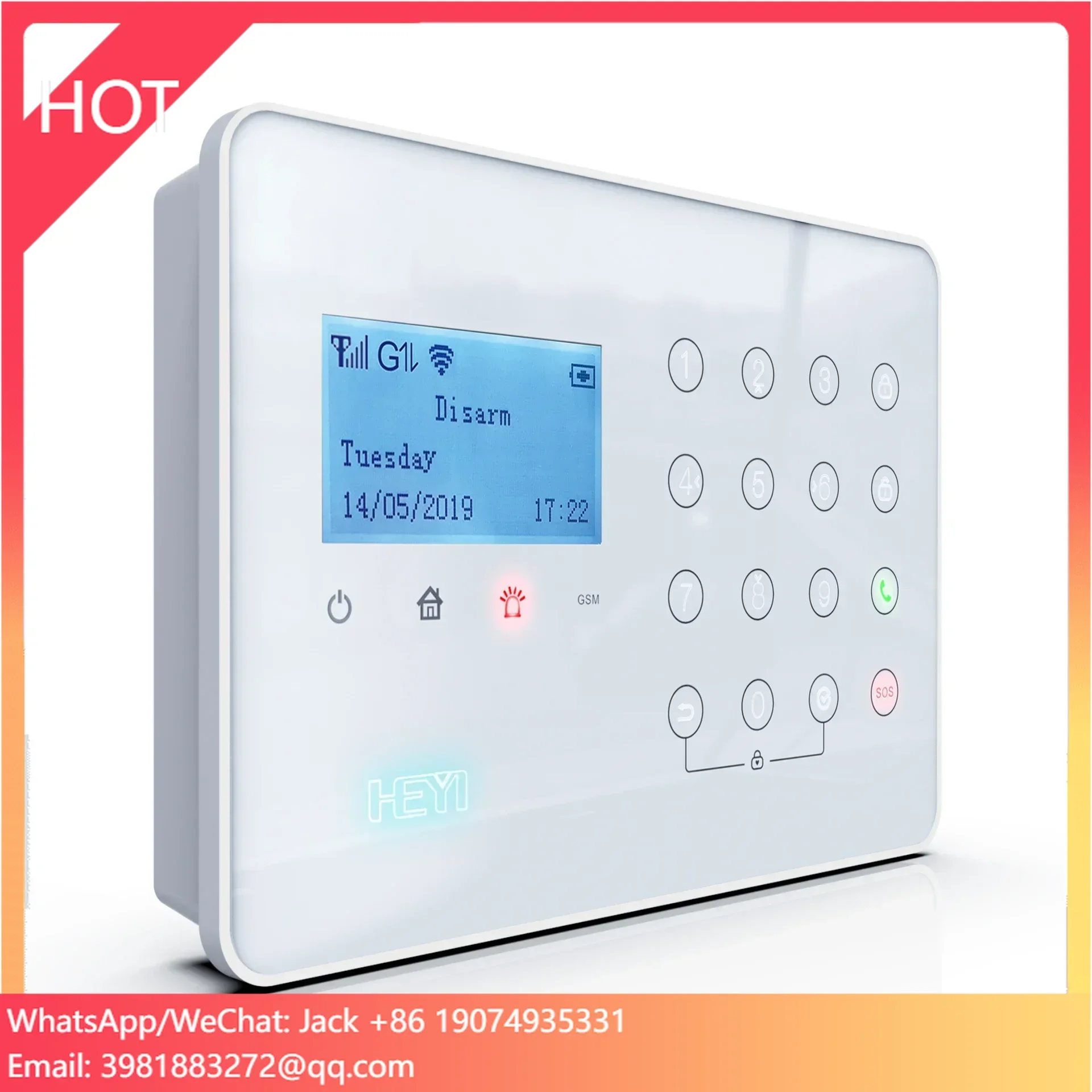 ระบบเตือนภัย HEYI-W7 ระบบรักษาความปลอดภัยบ้านไร้สาย Wifi อัจฉริยะ Tuya ระบบ GSM ป้องกันขโมยด้วยเลเซอร์ที่ดีที่สุดสำหรับบ้าน รองรับ 2g 4g