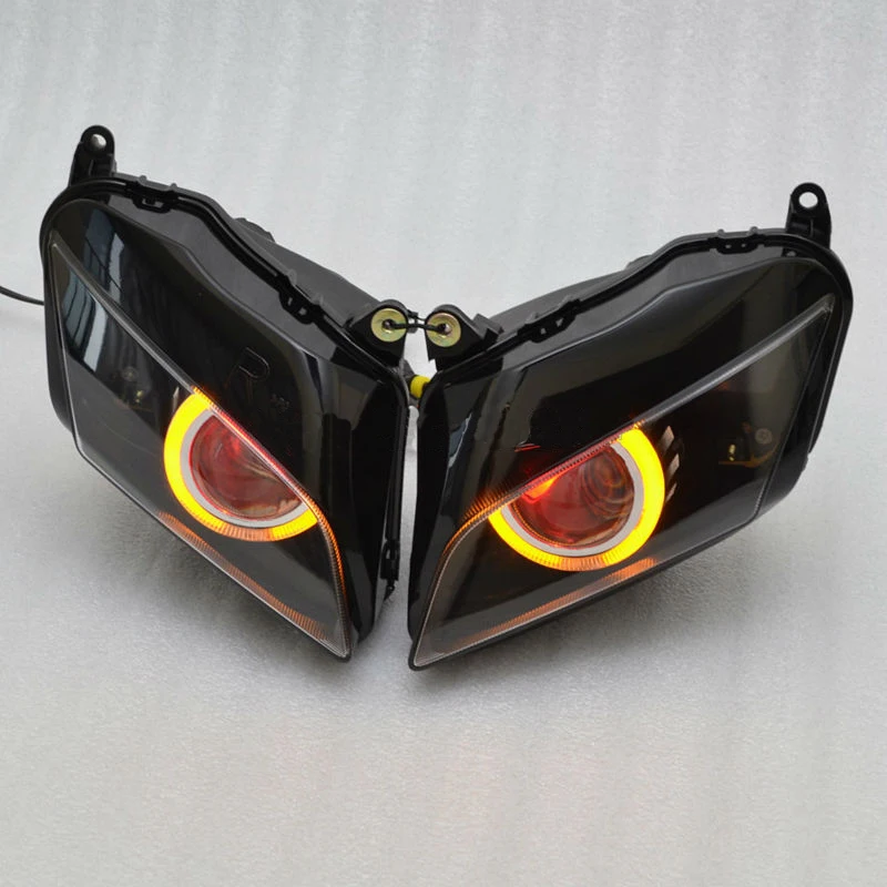 For Honda CBR 600RR 2007-2012 Modified LED Head Lamp Angel Devil Eyes Accessories Motorcycle HID Hi/Lo Beam Headlight Assembly