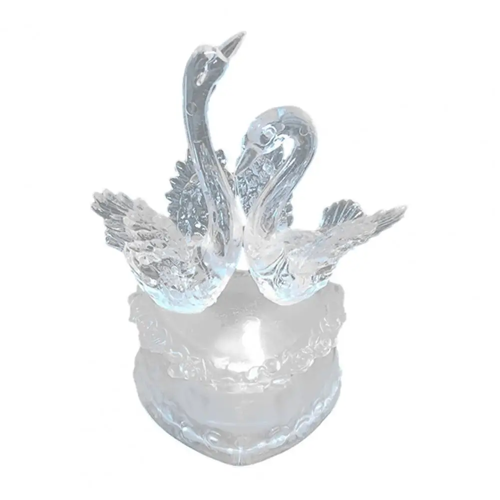 Luce notturna Lampada da notte a LED in acrilico Luce notturna a doppio cigno con luci a LED colorate Lampada da umore alimentata tramite USB Base in acrilico per camera da letto