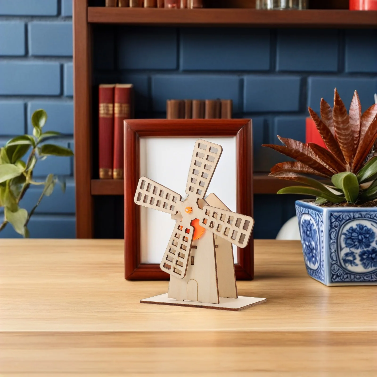 1 Juego de experimentos científicos de tallo, conjunto de molino de viento giratorio DIY, Kit de madera para niños, transmisión de engranajes de turbina eólica, molino de viento de madera