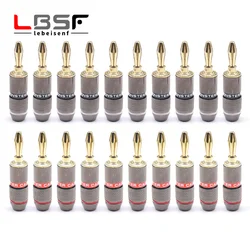 20pcs/10pairs Monster Banana Plug 24K Gold Plated Pure Copper Speaker Adapter Screw Speaker Plugs Audio Connectors
