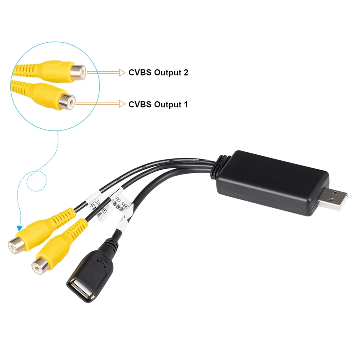 AT87-For Android System USB Interface to RCA Video Out Adapter Car Radio Multimedia Player Video AV Output Connect