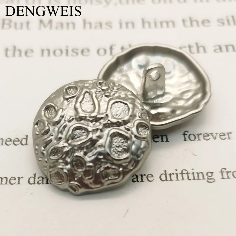 6 Stück 18/23mm Metallknöpfe mit Mondkrater-Oberfläche für Kleidung, Designer-Handarbeit, Nähzubehör, Großhandel – Detail 3
