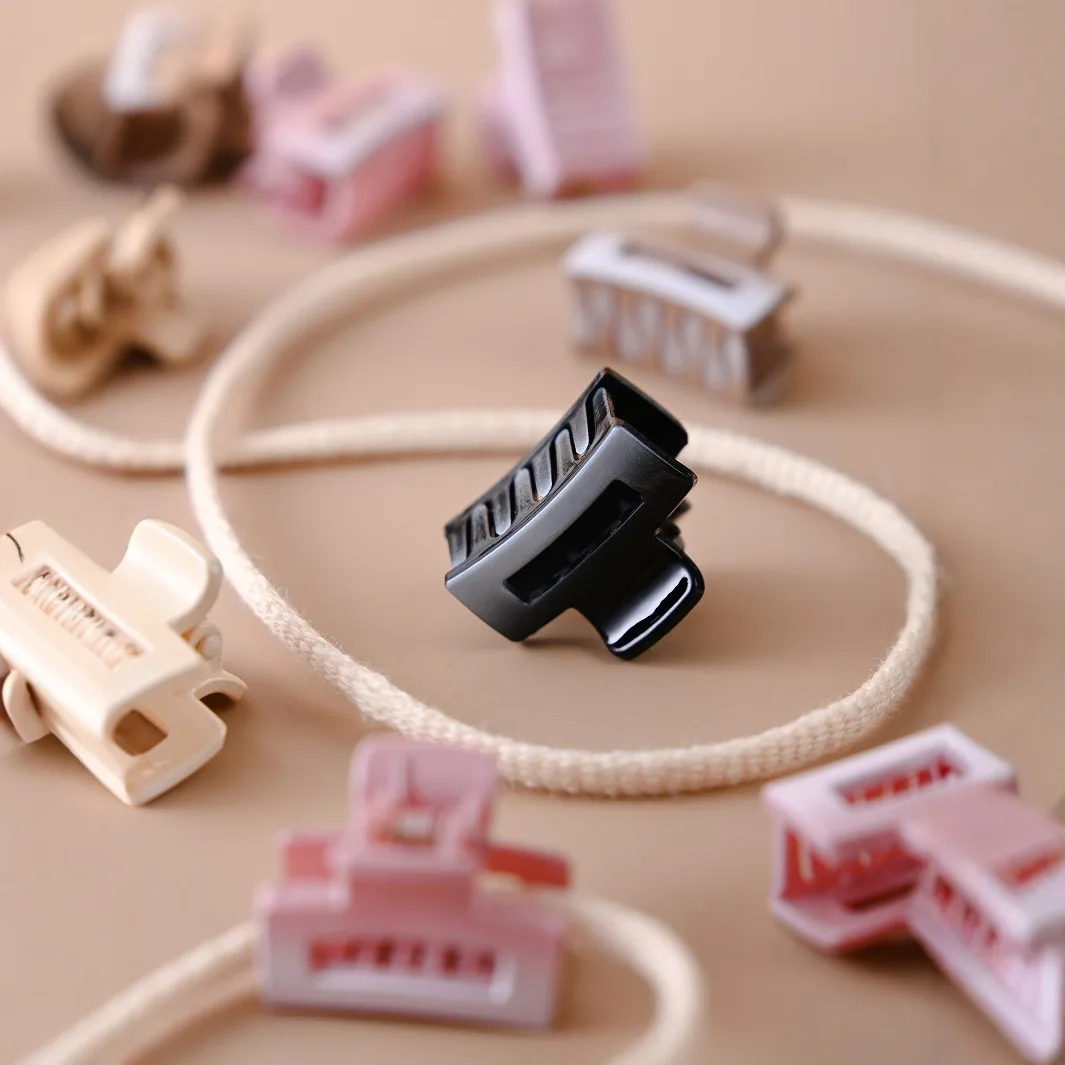 10 pezzi moda sfumatura di colore misto opaco geometrico quadrato piccolo artiglio per capelli clip colore caramella mollette per capelli accessori per capelli