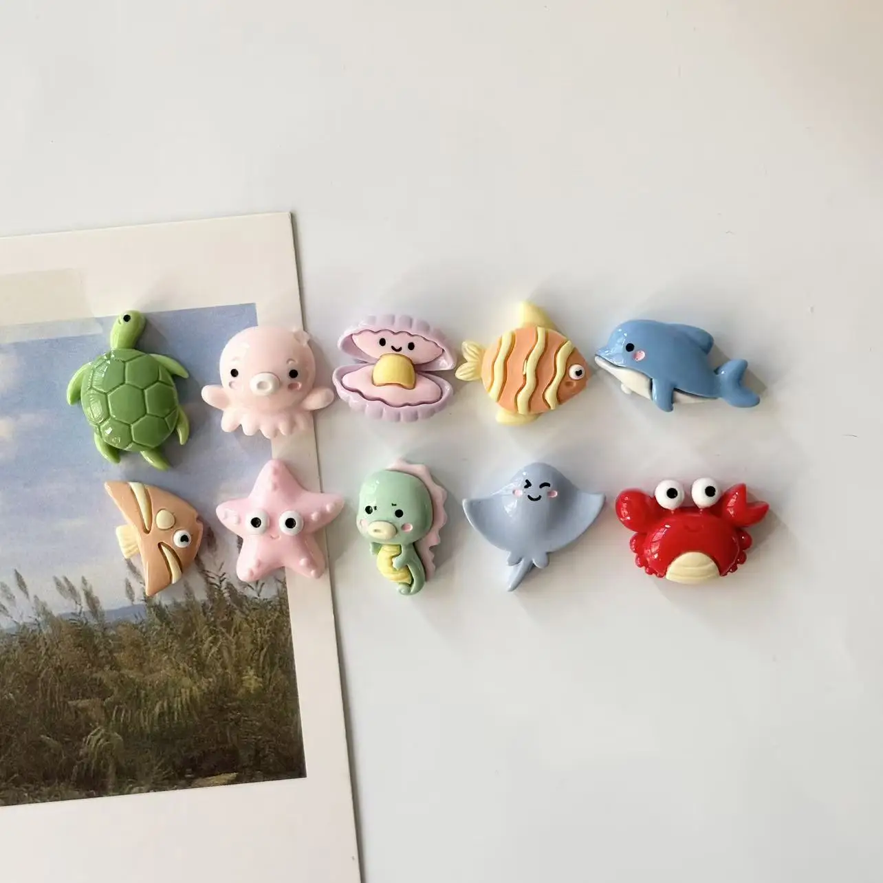 3D stereoscopic cartoon marine animal fridge magnets, creative and cute animal magnetic stickers for home decoration