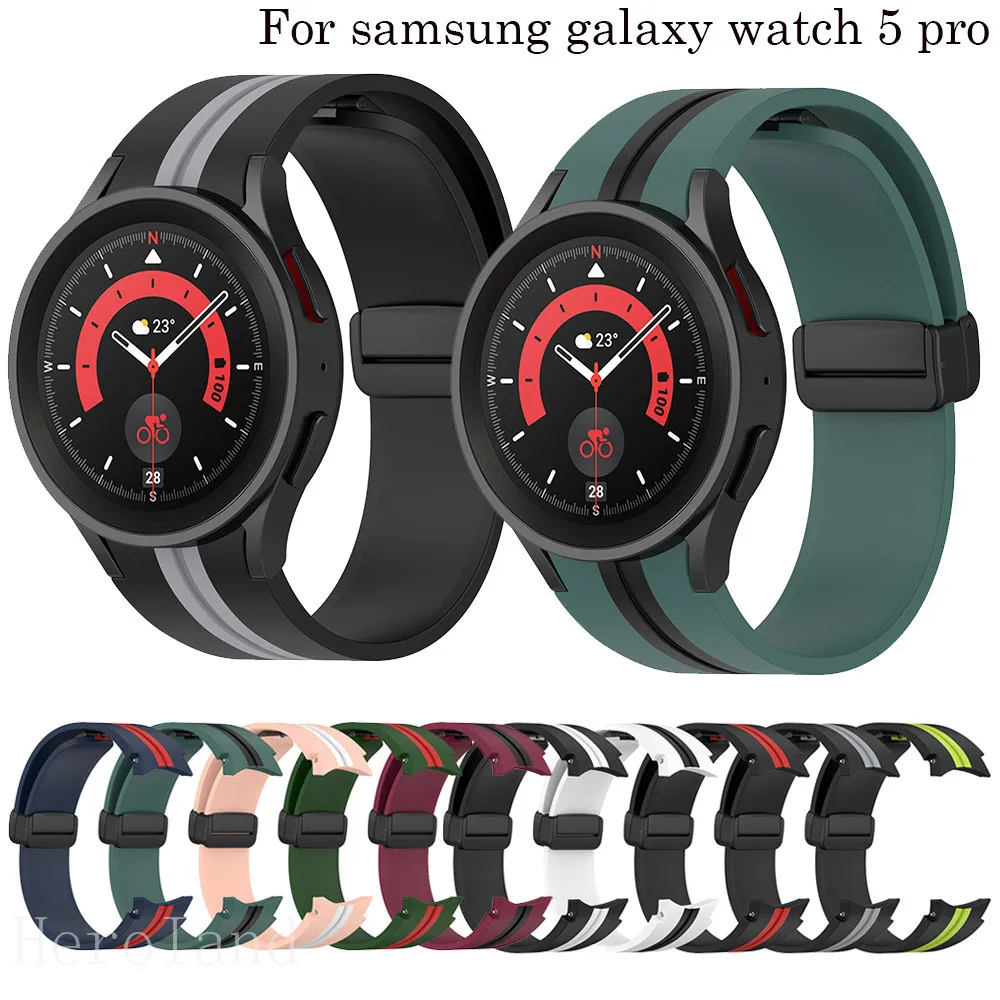 

Strap Band For Samsung Galaxy Watch 5 pro Watchband For Galaxy Watch5 40mm 44mm Bracelet Magnetic Buckle 20mm Silicone Wristband