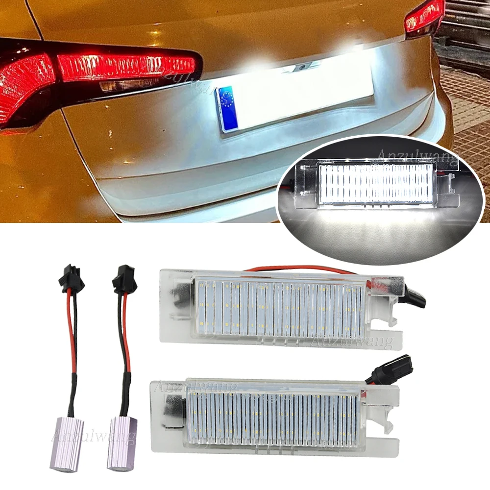 2PCS For Fiat Bravo 07-14 Grande Punto 05-09 Evo Doblo 500L LED License Number Plate Lights Lamp For Alfa Romeo 147 156 159 166