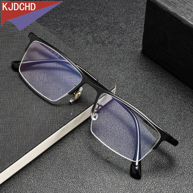 2023 New Square Pure Titanium Men's Photochromic Presbyopic Glasses For Women's Optics Korean Edition Prescription Glasses