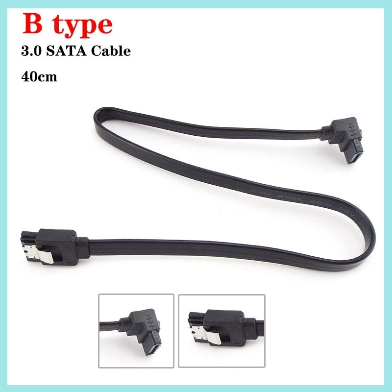 HDD black High Speed SATA Hard Disk Cables Drive 2.0 3.0 Data 90 Degree 40cm 45cm Cable SATA 6Gb/s connectors For Computer PC B2