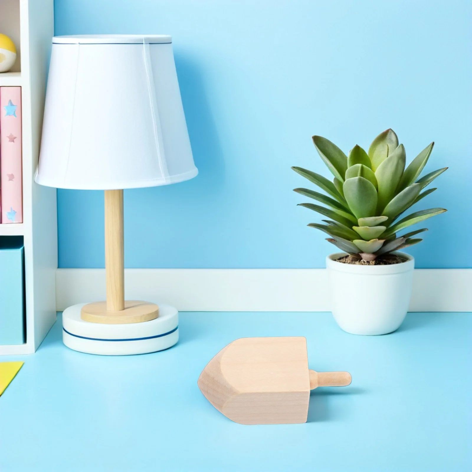 

4Pcs Wooden Hanukkah Dreidel Unfinished Wood Spinning Tops Chanukah Gyro Playthings DIY Craft Supplies Festival Game Decorations