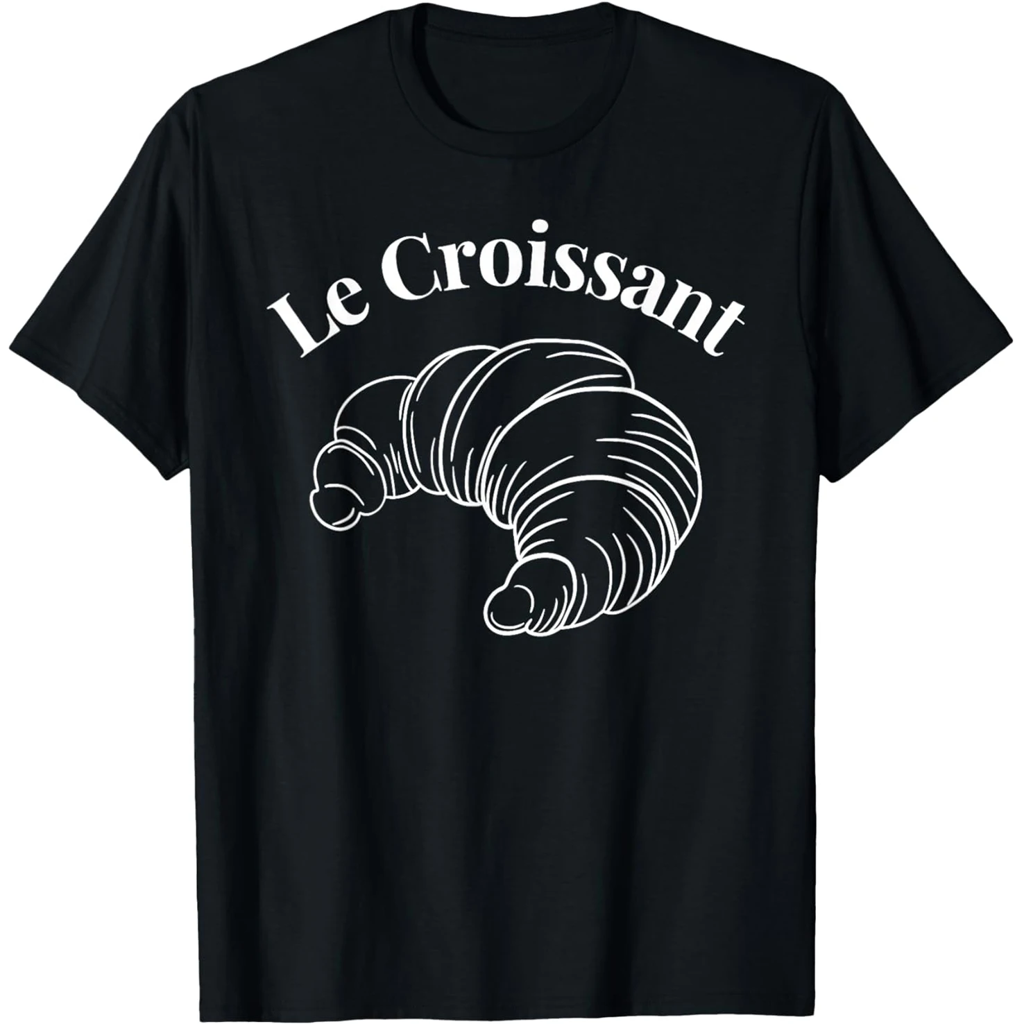 Croissant unter dem Vollmond und den Sternen, das Frühstück backt, lustiges T-Shirt, Harajuku Hip Hop Herren-T-Shirt, Sommer-Streetwear, lässiges T-Shirt – Detail 2