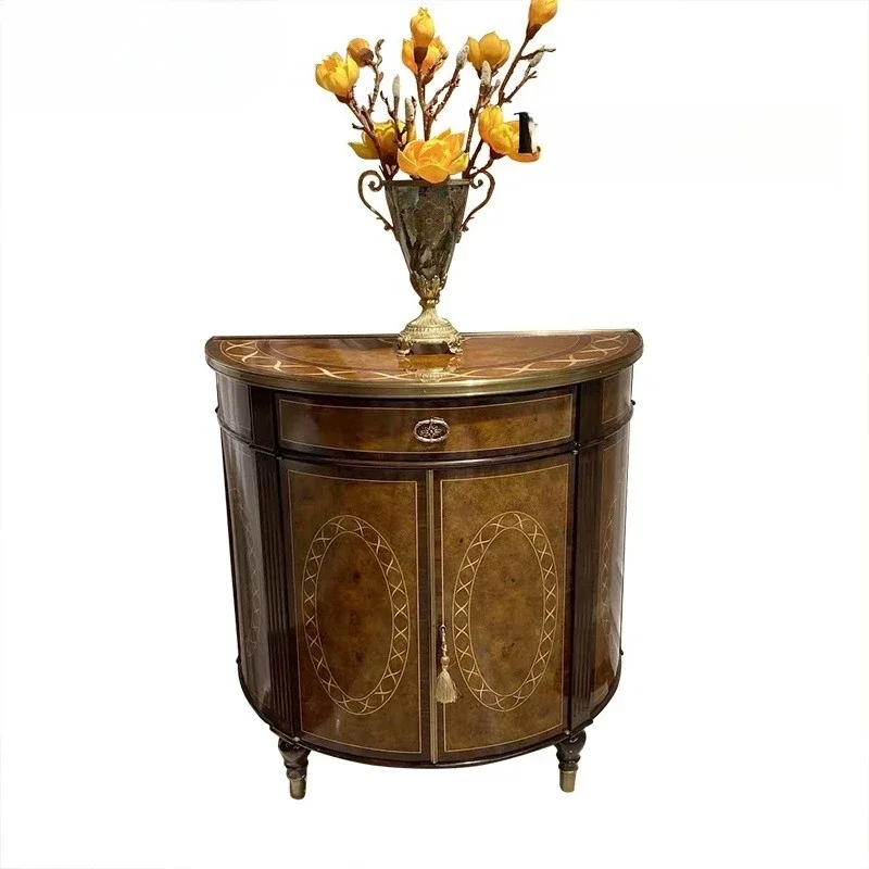 

Entrance cabinet, foyer locker, English villa entrance storage cabinet, European solid wood cabinet