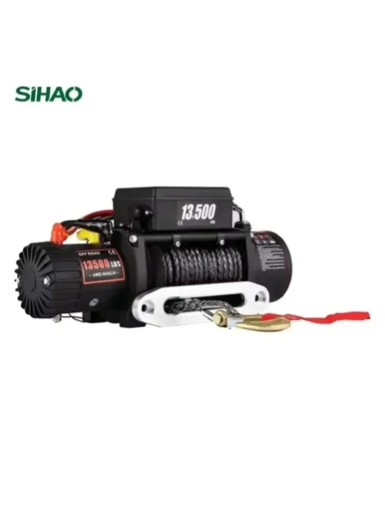 12V 13500LBS Synthetikseil Elektrische Seilwinde Nylonseil IP67 Wasserdicht Offroad 4x4 Jeep Truck Bergungswinde