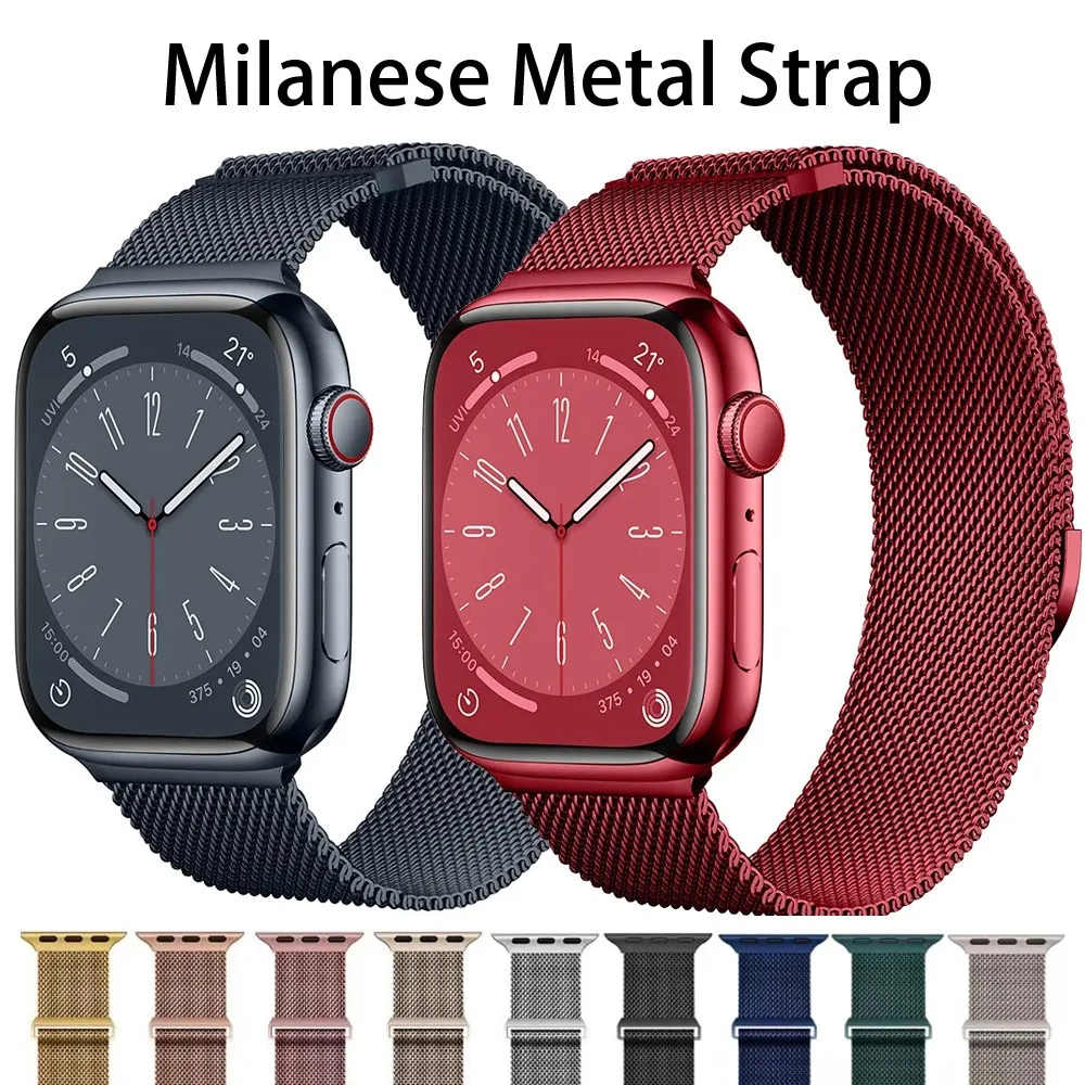 Milanaise-Metallarmband für Apple Watch Band 10, 9, 8, 7, 46/42 mm, 45 mm, 41 mm, Ultra 2/1 49 mm, magnetisch, bequem, iWatch 6 5 4 SE 44/40 mm