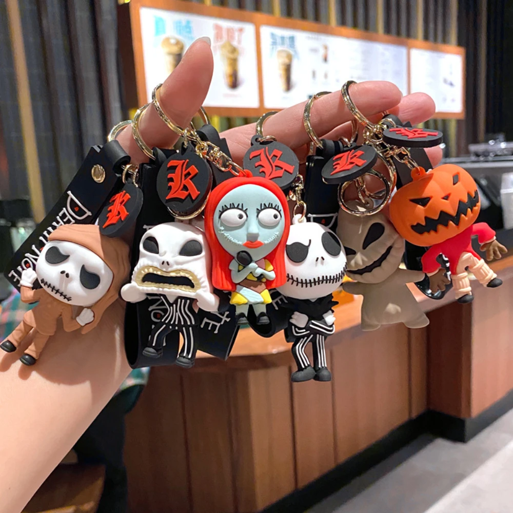 Disney Nightmare Before Christmas Keychain Terrifying Character Cartoon Figures Cute Key Pendant Backpack Decorations Toy Gift