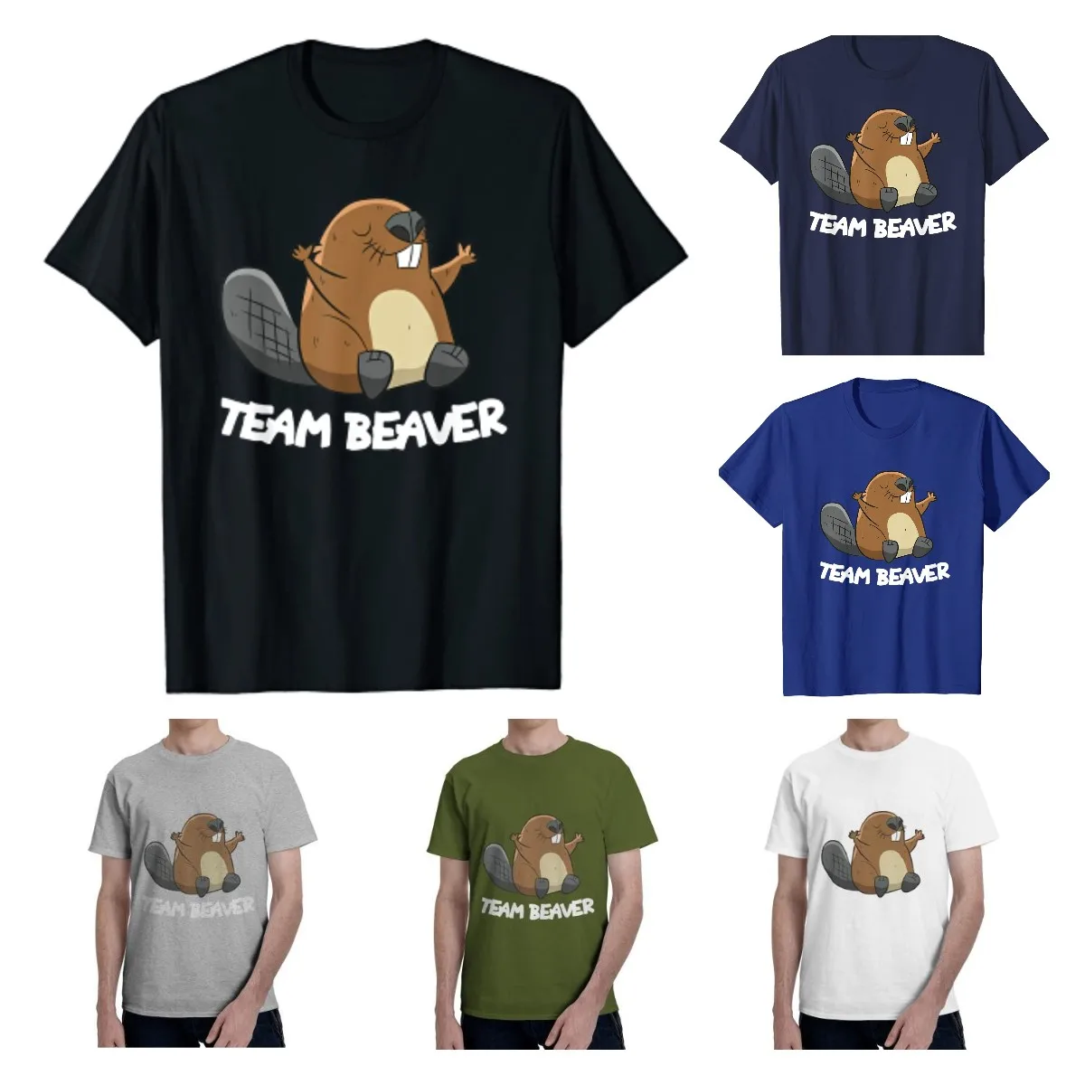 

Team Beaver Funny Beaver T-Shirt Cartoon Animal T Shirts Oversized T Shirt Cotton Daily Four Seasons Tees Mens T Shirts