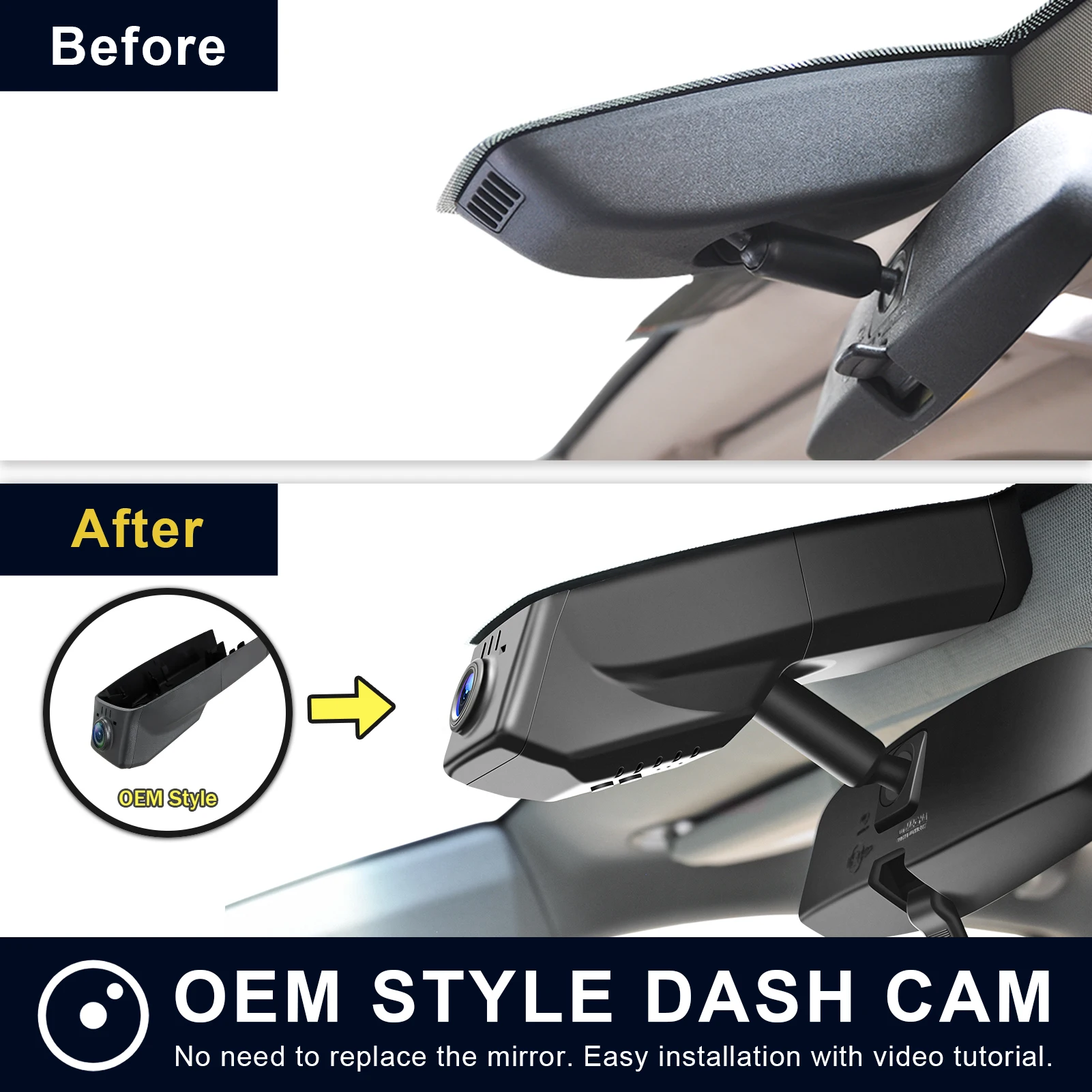 كاميرا داش Mangoal الأمامية 4K والخلفية 1080P لسيارة Buick Regal (الطراز A/B) 2018-2020 مع تسجيل حلقة WiFi تطبيق مجاني لشاشة ركن السيارة #3