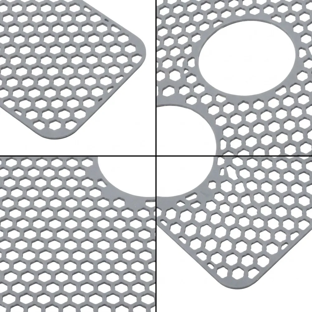 Silicone Sink Mat 66CM Featuring for top Center Drain Holes for non Slip Construction for Kitchen Sink and Bathroom Counter Use