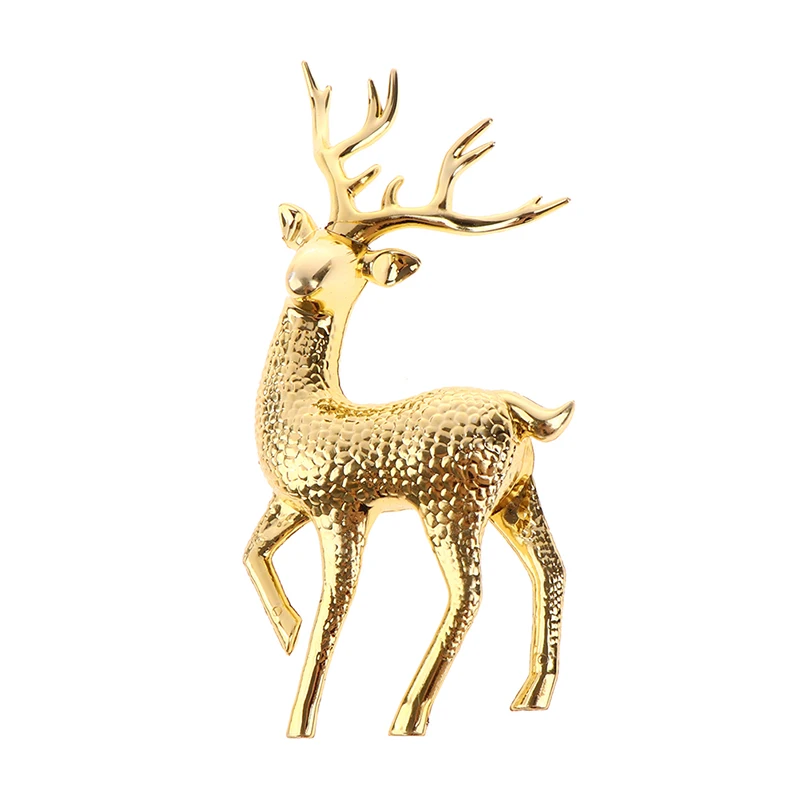 1pc Christmas Elk Plastic Golden Cake Topper Dessert Decoration Merry Christmas New Year Home Decor Children Gift