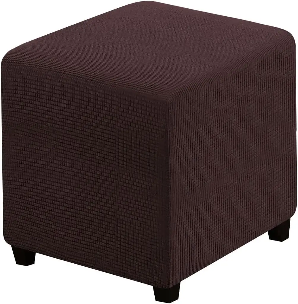 

Ottoman Covers Slipcover Square Jacquard Fabric Footstool Protector Covers Storage Stool Ottoman Covers Stretch With Elastic