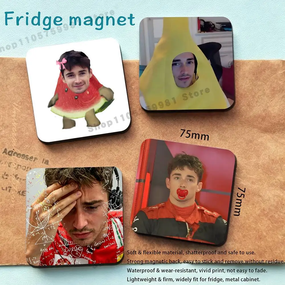 Funny Cute Racer C-Charles L-Leclerc New PVC Fridge Magnet for Cartoon Refrigerator Decor For Child Magnetic Toy