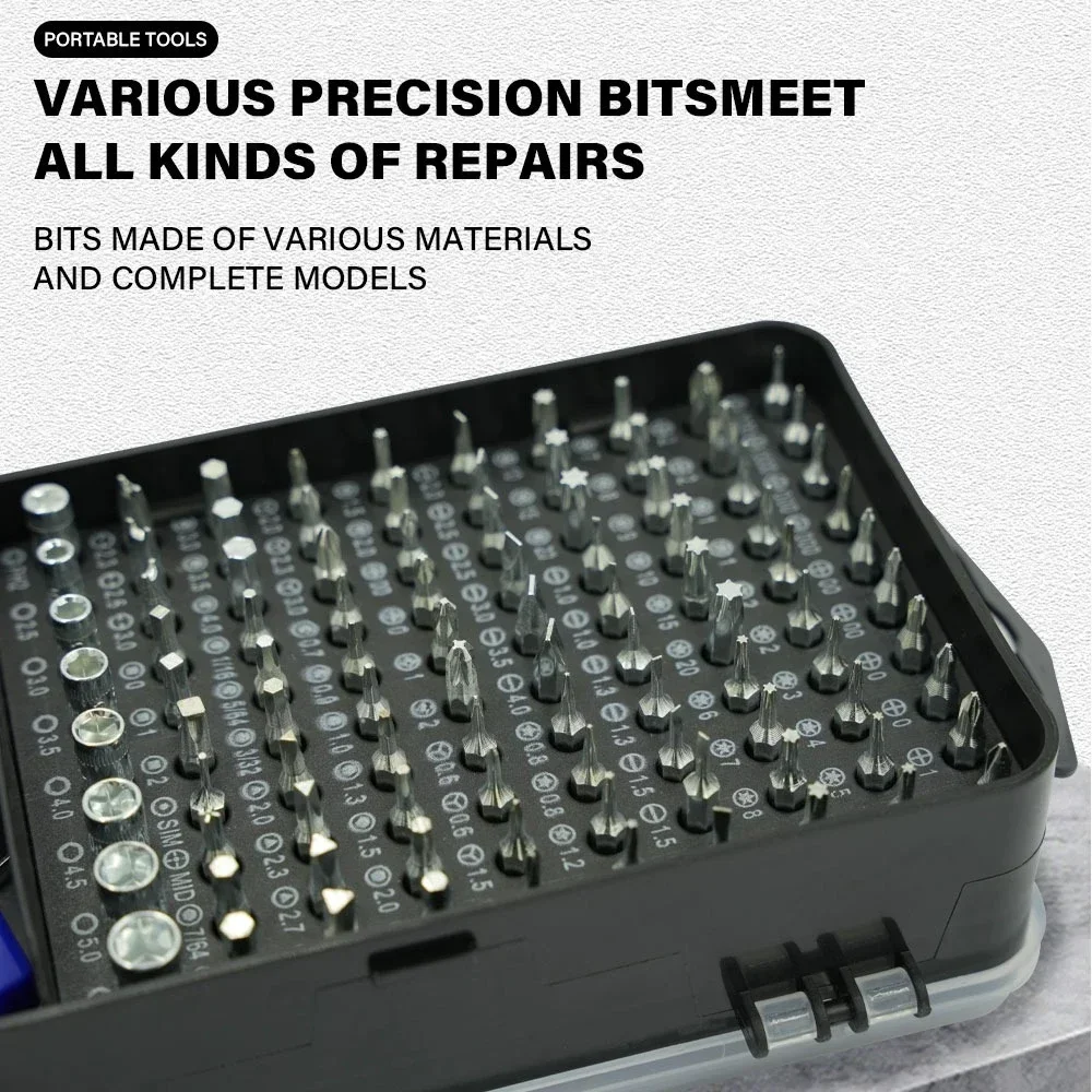 Professional 115 in 1 Magnetic Screwdriver Set - Precision Repair Hand Tools for Computer Laptop Phone and Household Electronics
