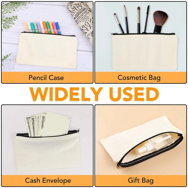 كفاءة فارغة DIY الحرفية حقيبة قماش مقلمة أكياس ماكياج فارغة-قماش قلم رصاص الحقيبة السائبة قماش حقيبة مستحضرات التجميل 45 حزمة سهلة ل