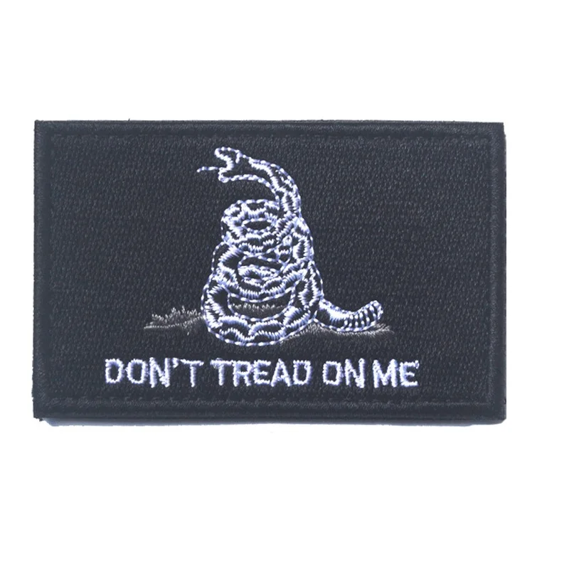 3D Embroidery Armband Loops And Hook Gadsden Flag Patch DONT TREAD ON ME Patch Magic Stick