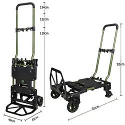 Wielofunkcyjny składany wózek czterokołowy wózek z platformą wózek bagażowy do użytku domowego przenośny wózek ręczny Outdoor Wagon kempingowy