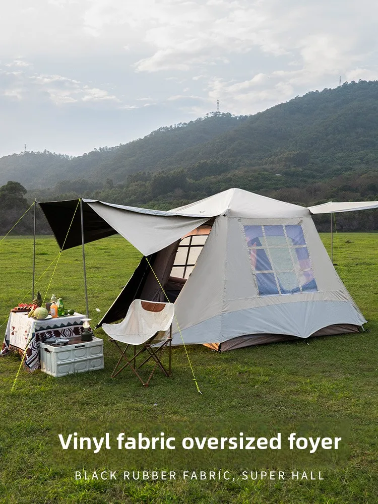 YOUSKY Portable Folding Double Layer Waterproof Tent Automatic Setup Aluminum Alloy Family Camping Outdoor Leisure Shelter