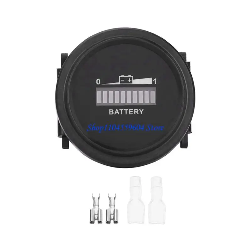 

12QM High Accuracy Round Battery Capacity Monitor with LCD Percentage Display Level Meter for Marine Forklift