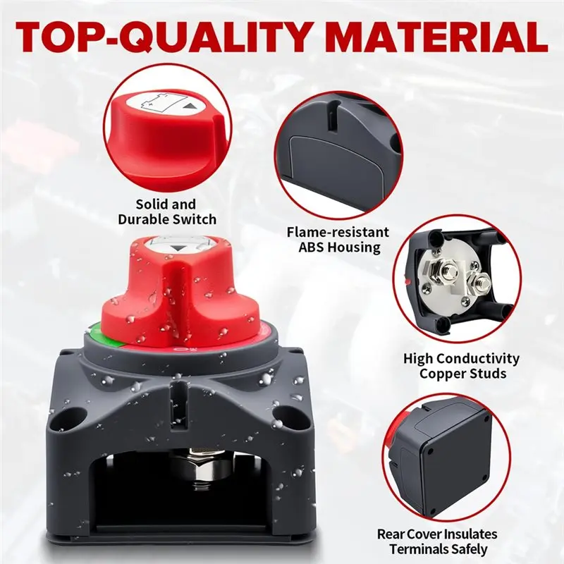NEW HOT in Stock-Battery Disconnect Switch 275A 12V-48V, Battery Cut-Off On/Off For Marine Boat Car RV Truck Vehicle