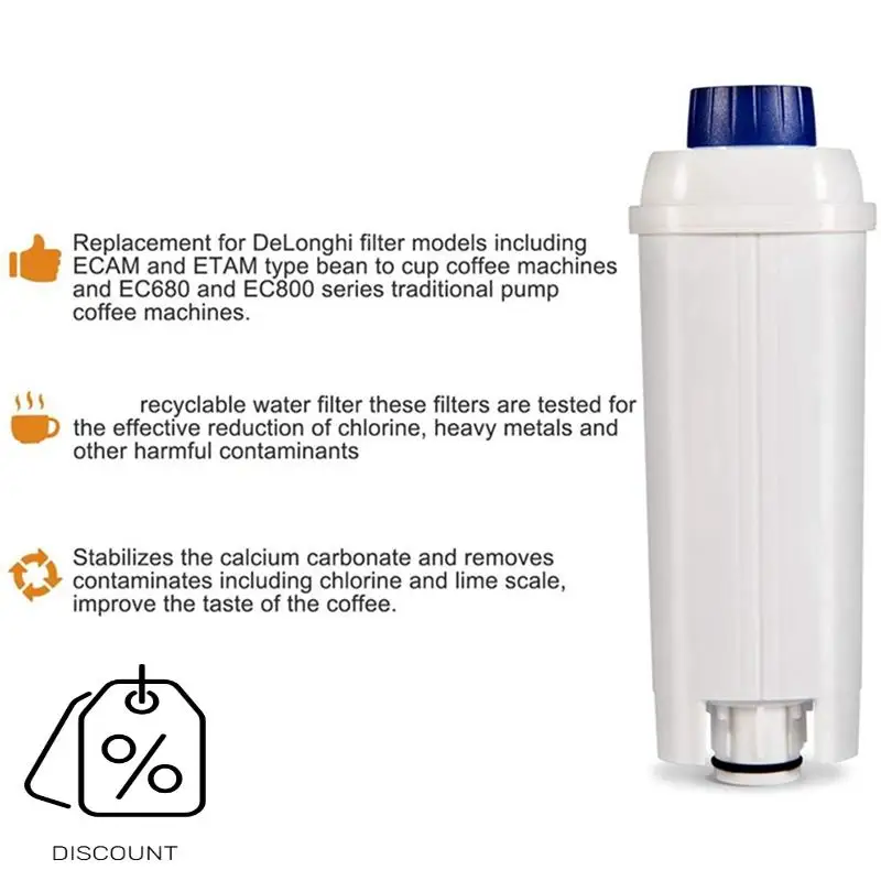 ABBN-Macchina da caffè Filtro acqua dolce Filtrazione acqua per Delonghi DLS C002, DLSC002,CFL950,SER3017,ECAM/ESAM/ETAM Series