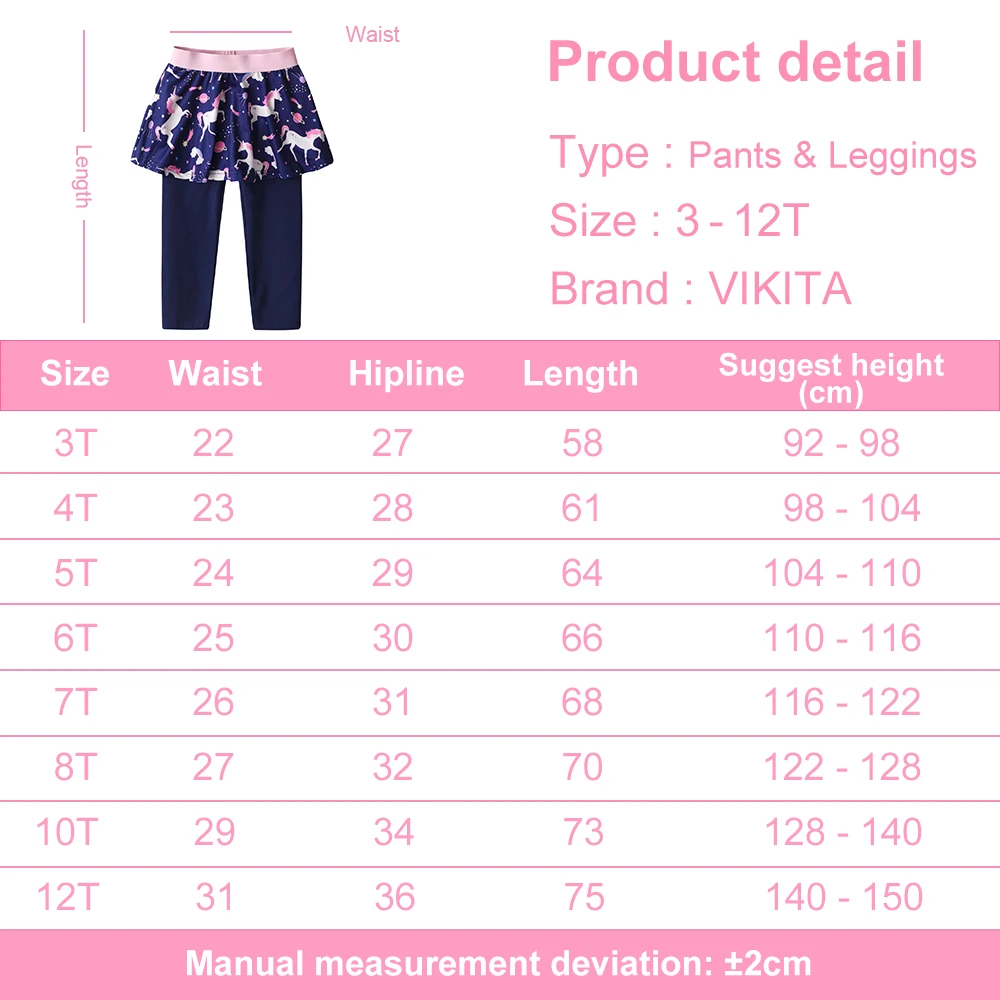 Vikita Mädchen Leggings mit Röcken für Kinder Einhorn Kosmos bedruckte elastische Bleistift hose Hose Kinder Tanz hose Culottes