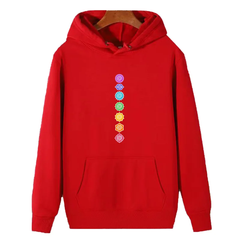 

7 Chakras Spiritual Meditation Zen Om Buddhism Energy fashion graphic Hooded Shirt winter thick sweater hoodie fleece hoodie