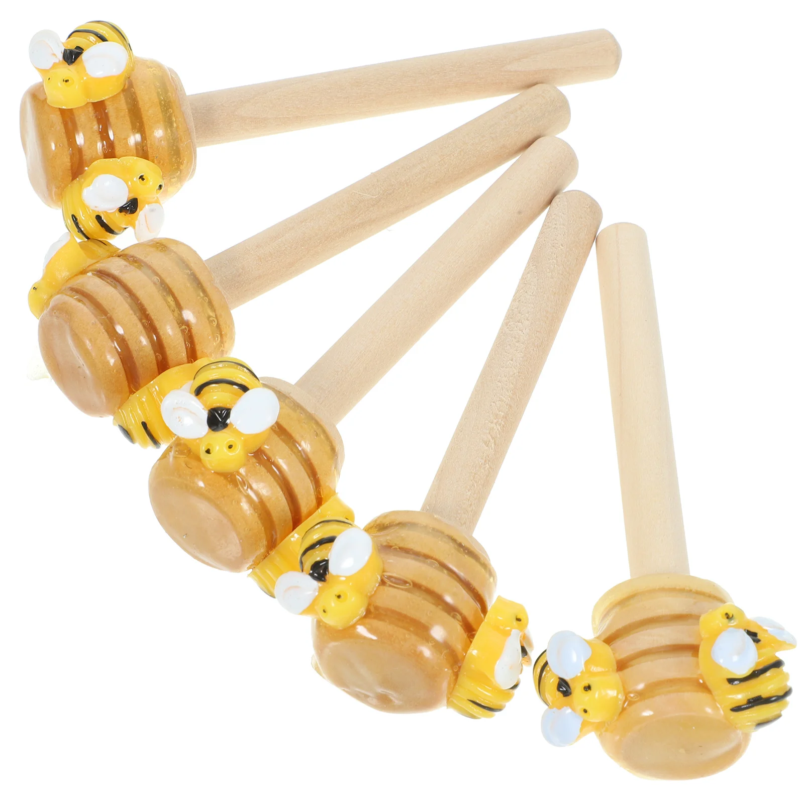 5 Pcs Bee Decorative Sticks Tiered Tray Kitchen Display Rack Dollhouse Honeycomb Small Ornament Party Glue Dipper