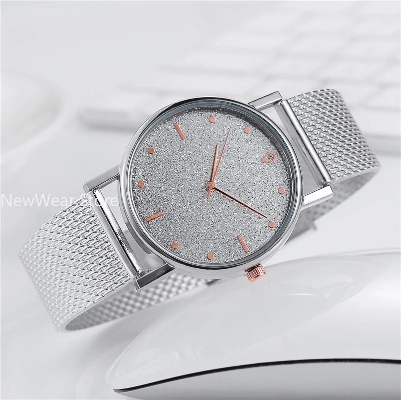 Orologi da donna neri Starry Sky Mesh cinturino in Silicone orologio da polso al quarzo moda donna Dropshipping orologio da donna vendita semplice Relogio