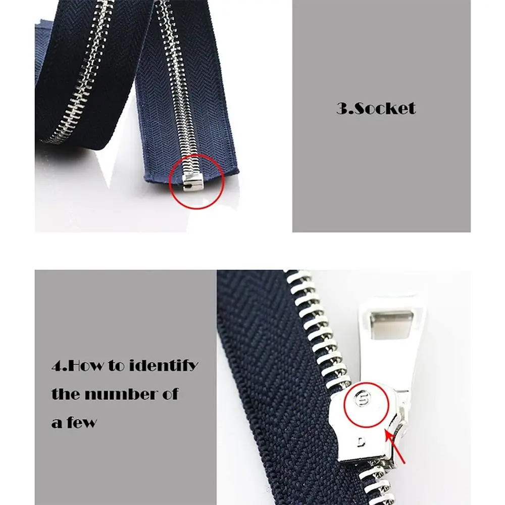 Nuovo Platinum 5 # Zipper 45cm/17.72 pollici Open-end Auto Lock cerniera in metallo bianco per vestiti scarpe indumento tascabile