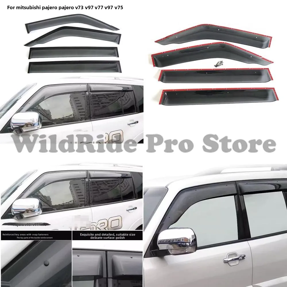 

1 set rain visors for mitsubishi pajero v73 v97 v77 window deflectors rain guards rain shields